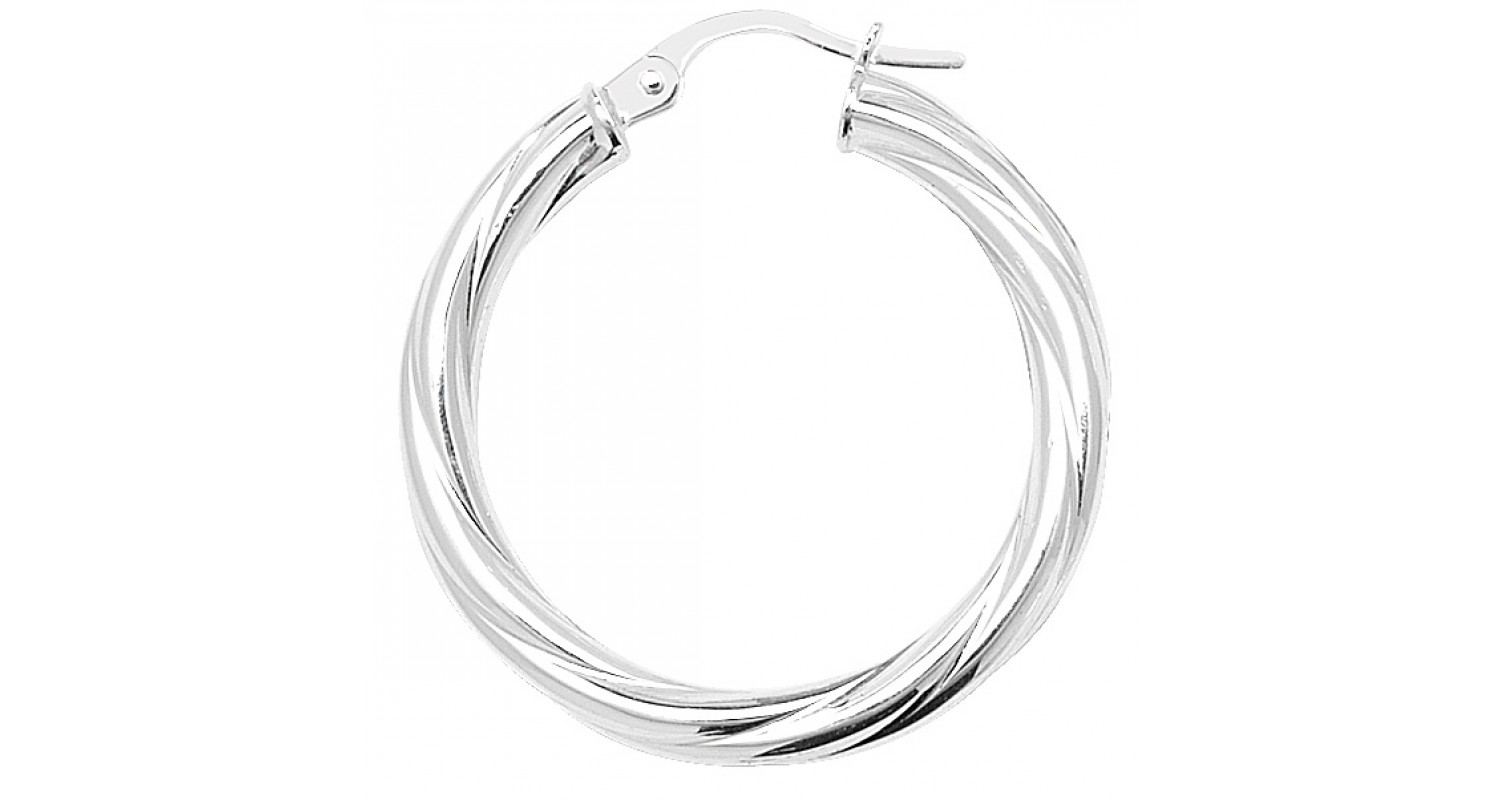 Sterling Silver Twist Hoop Earrings